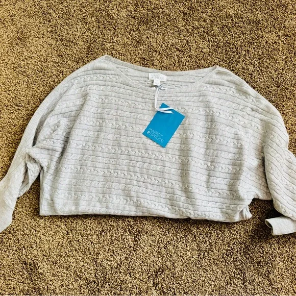 Gray Textured Sweater by Market & Spruce, Size S - Picture 4 of 4